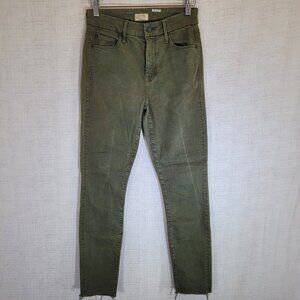 Mother Jeans Womens 25 High Waisted Looker Ankle Fray Military Green Streetwear